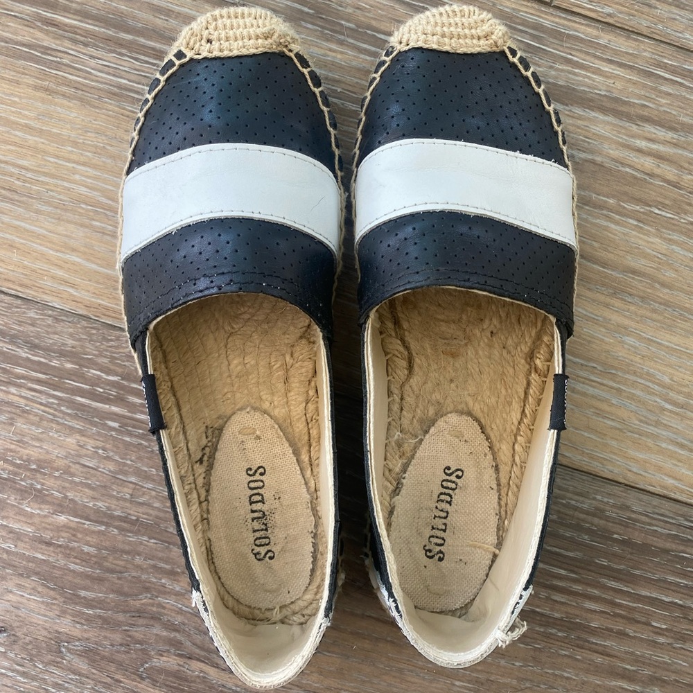 Black and White Soludos Shoes, Size 6